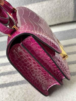 wholesale quality hermes constance 19 shinny niloticus crocodile j5 rose scheherazade ghw